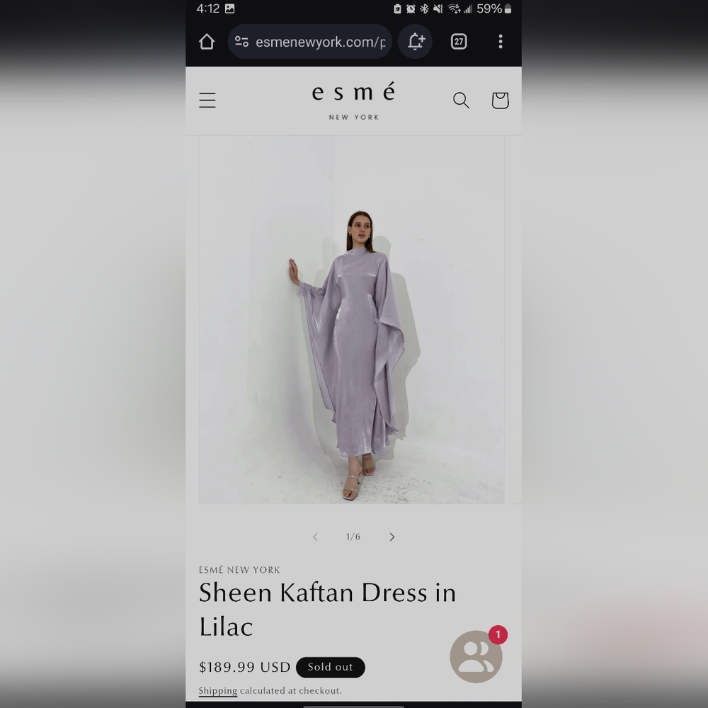 Esme new York lavender kaftan
